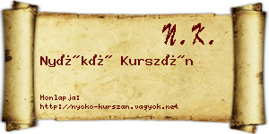 Nyókó Kurszán névjegykártya